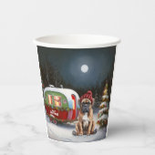 Winter Boxer Caravan Kerstavontuur Papieren Bekers (Voorkant)