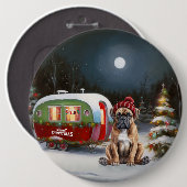 Winter Boxer Caravan Kerstavontuur Ronde Button 6,0 Cm (Voorkant /achterkant)