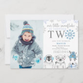 Winter Boy 2e anniversaire Invitation photo (Devant)