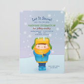 Winter Boy Uitnodiging (Staand voorkant)