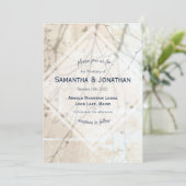 Winter Branch Sunwashed Wedding Invitation Kaart (Staand voorkant)