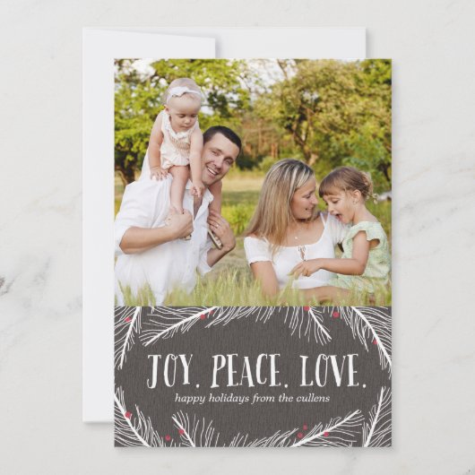 Winter Branches Holiday Fotokaarten Feestdagenkaart (Voorkant)