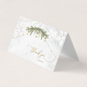 Winter Branches Lantaarn Snowflakes Dank u kaart Visitekaartjes (Voorkant)