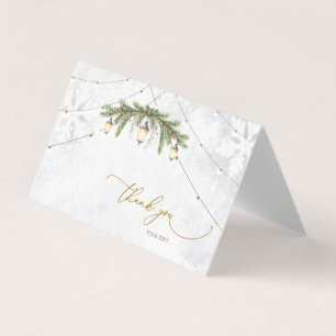 Winter Branches Lantaarn Snowflakes Dank u kaart Visitekaartjes