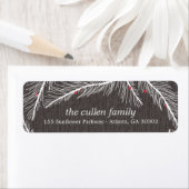 Winter Branches Vakantie Retour Adreslabels Etiket (Insitu)