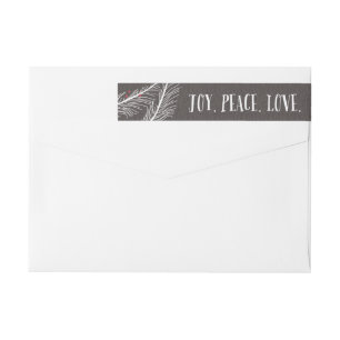 Winter Branches Wraparound Holiday Address Label