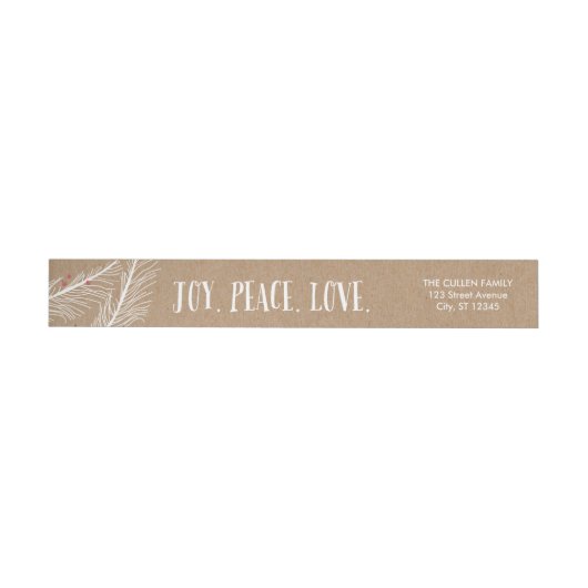 Winter Branches Wraparound Holiday Address Label (Individueel)