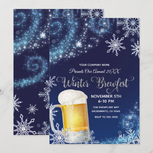 Winter Brew-Fest Bierfeest Wonderland Blauw Wit Kaart