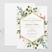 Winter Bridal Shower-uitnodigingen Kaart (Voorkant / Achterkant)