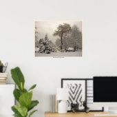 Winter Bridge Art Print Winter Forest Poster (Thuiskantoor)