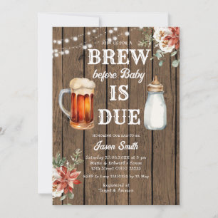 Winter Brouwsel voor Baby is Due Houten Baby Showe Kaart