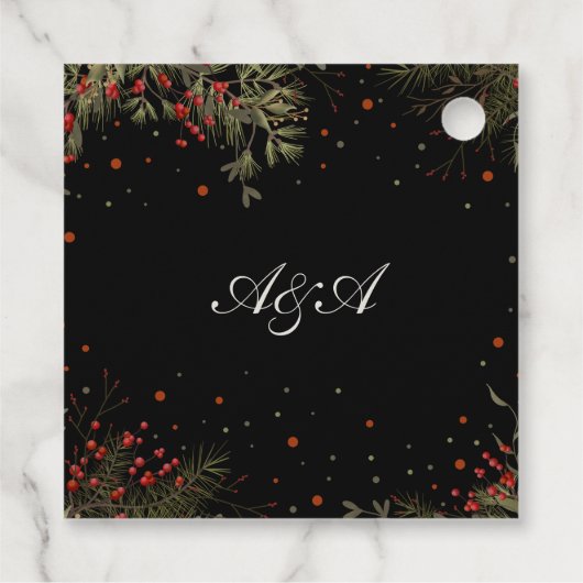 Winter Bruiloft Aangepaste Elegante Inspiratie Tre Bedankjes Labels (Achterkant)