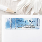 Winter Bruiloft Adresetiketten Waterverf Bomen Etiket (Insitu)