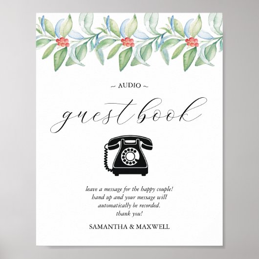 Winter Bruiloft Audio Gastboek Handtekening Poster (Voorkant)