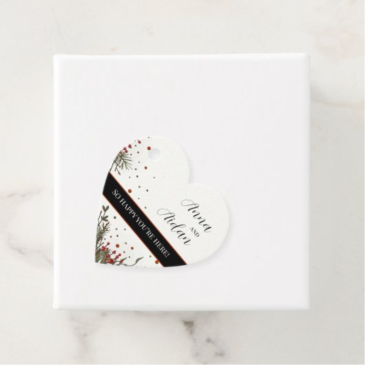Winter Bruiloft Bloemen Moderne Elegante Inspirivi Bedankjes Labels (In situ)
