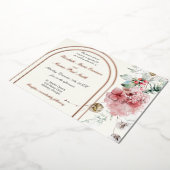 Winter bruiloft bloemendubbele boog folie uitnodiging (Gedraaid)