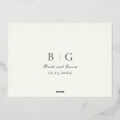 Winter bruiloft bloemendubbele boog folie uitnodiging (Achterkant)