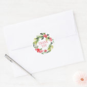 Winter bruiloft bloemenkrans | Dank u Ronde Sticker (Envelop)