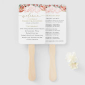 Winter bruiloft ceremonie programma vergulde bloem handwaaier (Voorkant en achterkant)