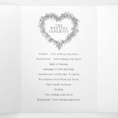 Winter bruiloft donkergrijze maretak botanisch drieluik programma (Binnenkant midden)