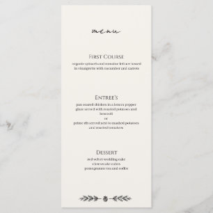 Winter Bruiloft Evenement Menu Hoofdgerecht Plat K
