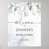 Winter bruiloft feest begrroeting poster (Voorkant)