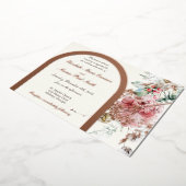 Winter bruiloft Floral 2 Folie Uitnodiging (Gedraaid)