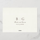 Winter bruiloft Floral 2 Folie Uitnodiging (Achterkant)