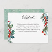 Winter bruiloft Holly Berry Details Briefkaart (Voorkant / Achterkant)