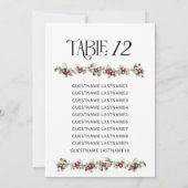 Winter Bruiloft Holly Tafelnummer Zitkaart (Achterkant)