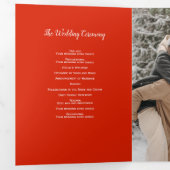 Winter bruiloft kegels rode bessen waterverf foto drieluik programma (Binnenzijde eerst)