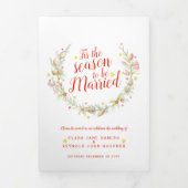 Winter bruiloft kegels rode bessen waterverf foto drieluik programma (Cover)