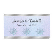 Winter Bruiloft Mini Wijnfles Label (Voorkant)