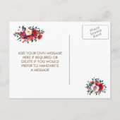 Winter bruiloft rode bessen Save the date briefkaa Aankondigingskaart (Achterkant)