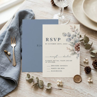 Winter Bruiloft RSVP Kaarten "Winterkleding" Kaartje