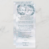 Winter bruiloft rustieke bloemen dank u plaats kaa menu (Voorkant / Achterkant)