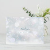 Winter Bruiloft Sneeuwvlokken Elegant Modern Bedankkaart (Staand voorkant)