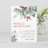 Winter bruiloft uitnodiging Eucalyptus Botanical (Staand voorkant)