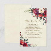 winter bruiloft vakantie details informatie informatiekaartje (Voorkant / Achterkant)