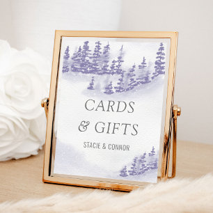 Winter Bruiloft Waterverf Lavendel Kaarten & Cadea Poster