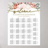 Winter bruiloft zitkaarten vergulde Waterverf Poster (Voorkant)