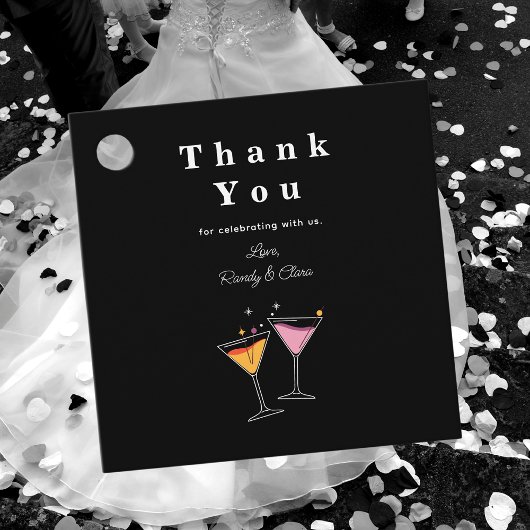 Winter bruiloft zwart-witte wijnfles bedankjes labels