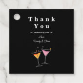 Winter bruiloft zwart-witte wijnfles bedankjes labels (Voorkant)