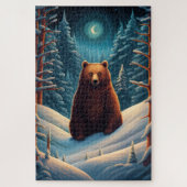 Winter Bruin Beer Puzzel Legpuzzel (Verticaal)
