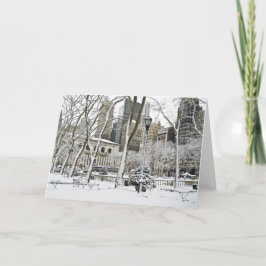 Winter Bryant Park Feestdagen Kaart