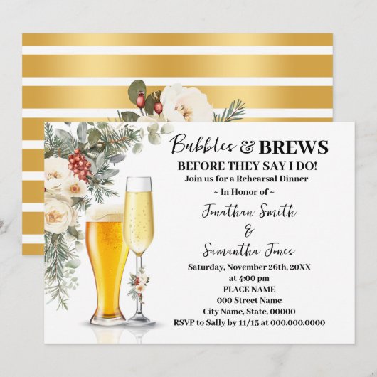 Winter Bubbles & Brews Probediner Kaart (Voorkant / Achterkant)