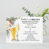 Winter Bubbles & Brews Rehearsal Dinner Kaart (Staand voorkant)