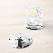 Winter Buck-Onderzetter Ronde Kartonnen Onderzetter (Insitu)