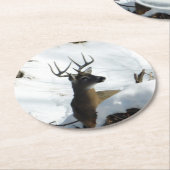 Winter Buck-Onderzetter Ronde Kartonnen Onderzetter (Gebogen)