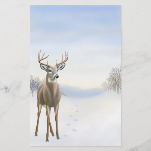 Winter Buck Stationery Briefpapier (Voorkant)